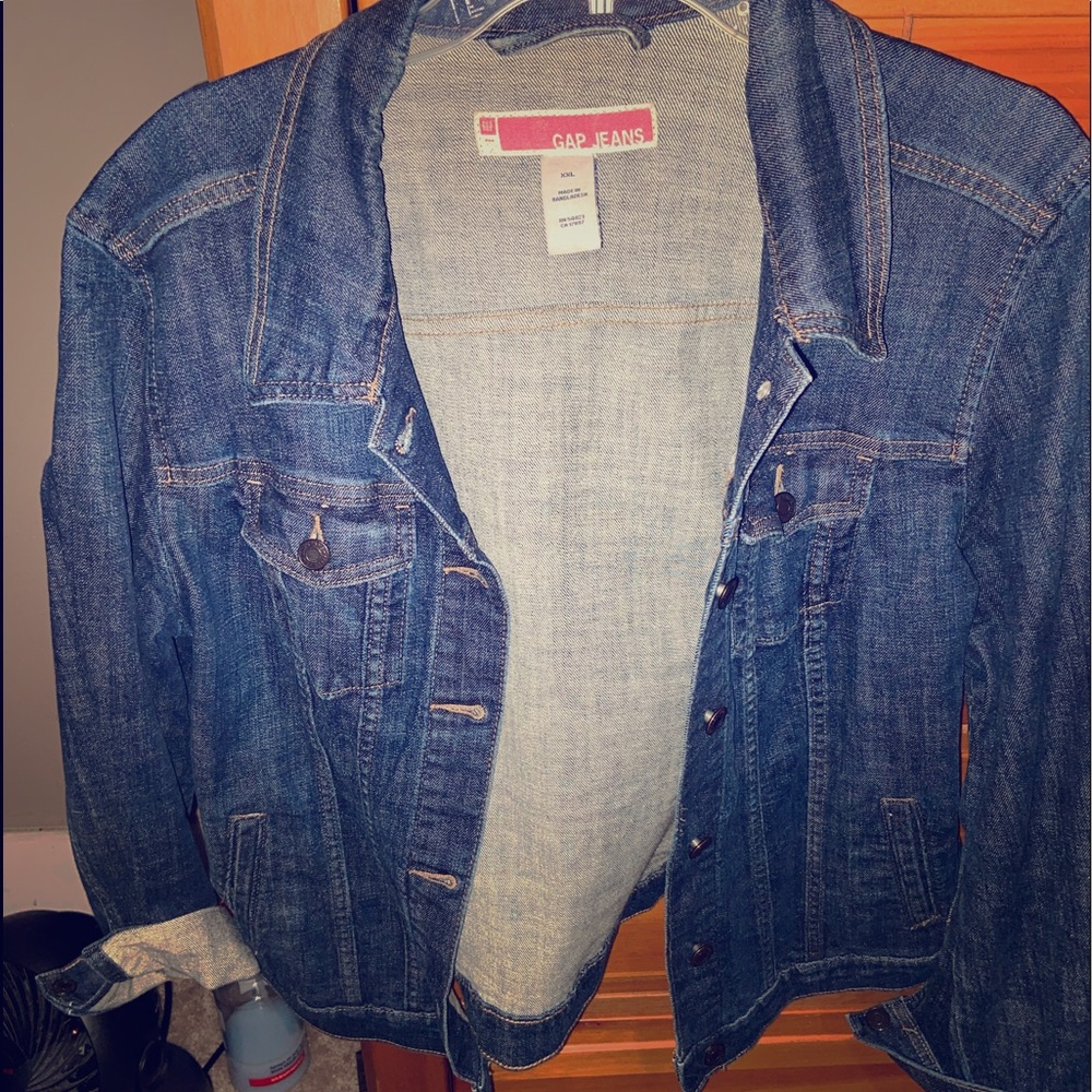Gap plus size blue jean jacket